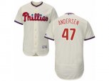 Philadelphia Phillies #47 Larry Andersen Cream Flexbase Authentic Collection MLB Jersey