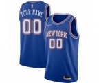 New York Knicks Customized Swingman Blue Basketball Jersey - Statement Edition