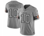 Chicago Bears #10 Mitchell Trubisky Limited Gray Team Logo Gridiron Football Jersey
