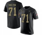 New England Patriots #71 Danny Shelton Black Camo Salute to Service T-Shirt