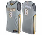 Cleveland Cavaliers #8 Jordan Clarkson Authentic Gray NBA Jersey - City Edition
