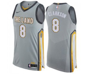 Cleveland Cavaliers #8 Jordan Clarkson Authentic Gray NBA Jersey - City Edition
