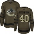 Vancouver Canucks #40 Elias Pettersson Green Salute to Service Stitched NHL Jersey
