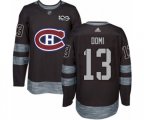 Montreal Canadiens #13 Max Domi Authentic Black 1917-2017 100th Anniversary NHL Jersey