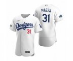 Los Angeles Dodgers Mike Piazza 2020 Home Patch White Authentic Jersey