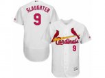 St. Louis Cardinals #9 Enos Slaughter White Flexbase Authentic Collection MLB Jersey