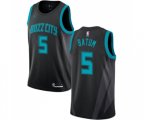 Charlotte Hornets #5 Nicolas Batum Authentic Black Basketball Jersey - 2018-19 City Edition