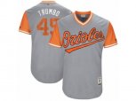 Baltimore Orioles #45 Mark Trumbo Trumbo Authentic Gray 2017 Players Weekend MLB Jersey