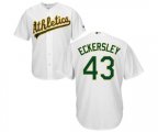 Oakland Athletics #43 Dennis Eckersley Replica White Home Cool Base Baseball Jersey