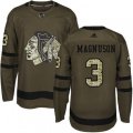 Chicago Blackhawks #3 Keith Magnuson Authentic Green Salute to Service NHL Jersey
