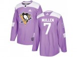 Adidas Pittsburgh Penguins #7 Joe Mullen Purple Authentic Fights Cancer Stitched NHL Jersey
