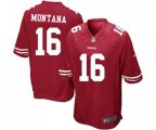San Francisco 49ers #16 Joe Montana Game Red Team Color Football Jersey