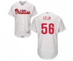 Philadelphia Phillies #56 Zach Eflin White Home Flex Base Authentic Collection Baseball Jersey