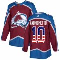 Colorado Avalanche #10 Sven Andrighetto Authentic Burgundy Red USA Flag Fashion NHL Jersey