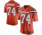 Cleveland Browns #74 Chris Hubbard Game Orange Alternate Football Jersey