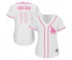 Women's Los Angeles Dodgers #11 A. J. Pollock Authentic White Fashion Cool Base Baseball Jersey