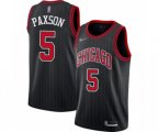 Chicago Bulls #5 John Paxson Authentic Black Finished Basketball Jersey - Statement Edition