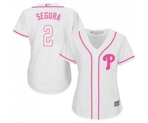 Women\'s Philadelphia Phillies #2 Jean Segura Authentic White Fashion Cool Base Baseball Jersey