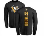 NHL Adidas Pittsburgh Penguins #24 Jarred Tinordi Black Backer Long Sleeve T-Shirt