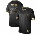 Chicago White Sox #24 Early Wynn Authentic Black Gold Fashion Baseball Jersey