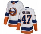 New York Islanders #47 Leo Komarov Authentic White Away NHL Jersey
