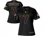 Women Washington Redskins #7 Joe Theismann Game Black Fashion Football Jersey