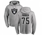 Oakland Raiders #75 Brandon Parker Ash Name & Number Logo Pullover Hoodie