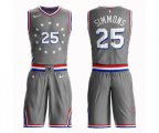 Philadelphia 76ers #25 Ben Simmons Swingman Gray Basketball Suit Jersey - City Edition