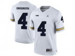 2016 Men's Jordan Brand Michigan Wolverines Jim Harbaugh #4 College Football Limited Jersey - White