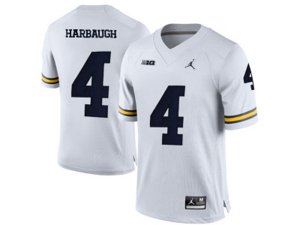 2016 Men\'s Jordan Brand Michigan Wolverines Jim Harbaugh #4 College Football Limited Jersey - White