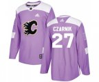 Calgary Flames #27 Austin Czarnik Authentic Purple Fights Cancer Practice Hockey Jersey