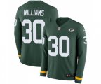 Green Bay Packers #30 Jamaal Williams Limited Green Therma Long Sleeve Football Jersey