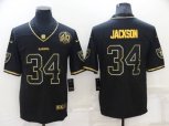 Las Vegas Raiders #34 Bo Jackson Black Golden Edition 60th Patch Stitched Nike Limited Jersey