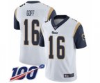 Los Angeles Rams #16 Jared Goff White Vapor Untouchable Limited Player 100th Season Football Jersey