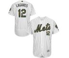 New York Mets #12 Juan Lagares Authentic White 2016 Memorial Day Fashion Flex Base MLB Jersey