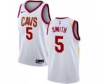 Cleveland Cavaliers #5 J.R. Smith Authentic White Home Basketball Jersey - Association Edition
