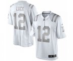 Indianapolis Colts #12 Andrew Luck Limited White Platinum Football Jersey
