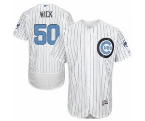 Chicago Cubs Rowan Wick Authentic White 2016 Father\'s Day Fashion Flex Base Baseball Player Jersey