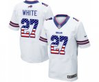 Buffalo Bills #27 Tre'Davious White Elite White Road USA Flag Fashion Football Jersey