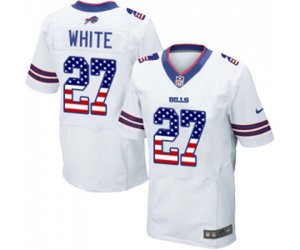 Buffalo Bills #27 Tre\'Davious White Elite White Road USA Flag Fashion Football Jersey