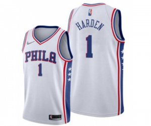 James Harden #1 Philadelphia 76ers Association Edition White Jersey