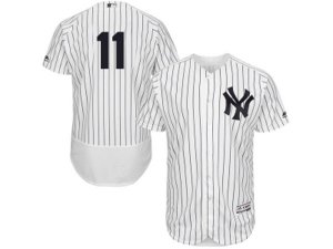 New York Yankees #11 Brett Gardner White Navy Flexbase Authentic Collection MLB Jersey