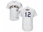 Milwaukee Brewers #12 Stephen Vogt White Royal Flexbase Authentic Collection MLB Jersey