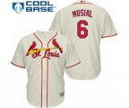 St. Louis Cardinals #6 Stan Musial Authentic Cream Alternate Cool Base MLB Jersey