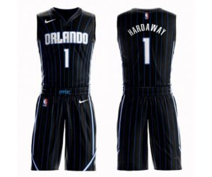 Orlando Magic #1 Penny Hardaway Swingman Black Basketball Suit Jersey Statement Edition