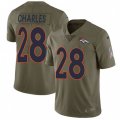 Denver Broncos #28 Jamaal Charles Limited Olive 2017 Salute to Service NFL Jersey