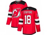 New Jersey Devils #18 Drew Stafford Red Home Authentic Stitched NHL Jersey