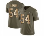 Oakland Raiders #54 Emmanuel Lamur Limited Olive Gold 2017 Salute to Service NFL Jersey