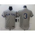 Nike New York Yankees #3 Babe Ruth Grey Road Flex Base Authentic Collection Jersey