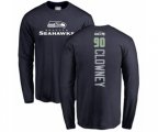 Seattle Seahawks #90 Jadeveon Clowney Navy Blue Backer Long Sleeve T-Shirt